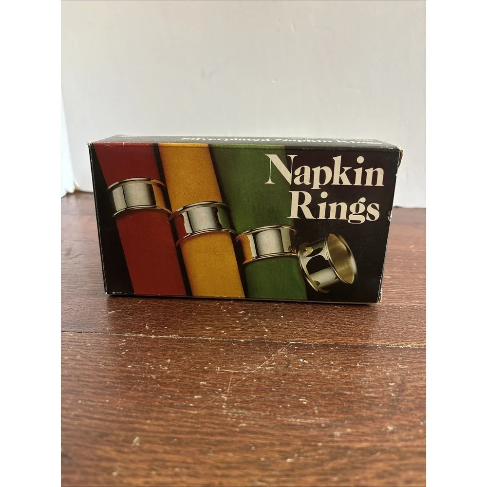 Vintage Leonard Silver Plated Napkin‎ Rings Set Of 8 Rolled Edge Hong Kong